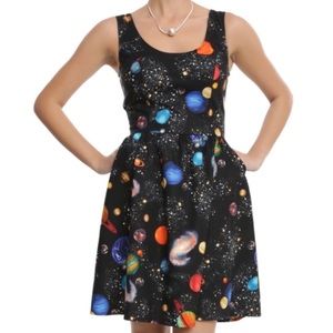 RETROLICIOUS Ms. Frizzle Fit & Flare Planet Dress